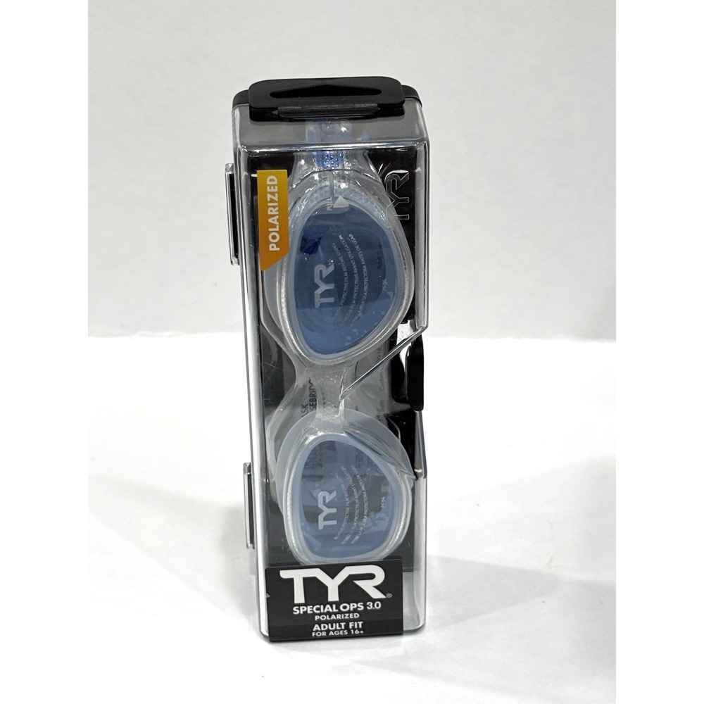 TYR Special Ops 3.0 Polarized Adult Swim Goggles Blue Clear LGSPL3P New Case - Picture 9 of 10
